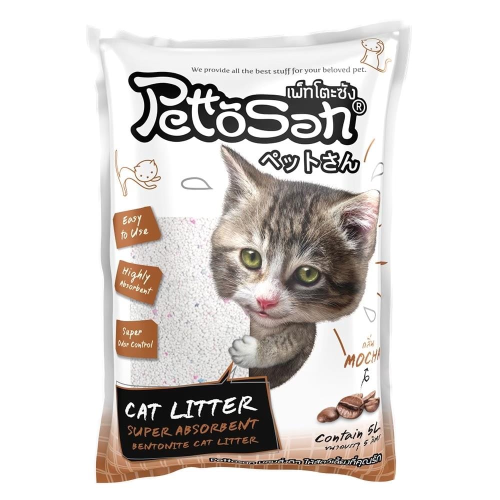 ทรายแมวเบนโทไนต์ PETTOSAN กลิ่นมอคค่า 5 ลิตร_1
