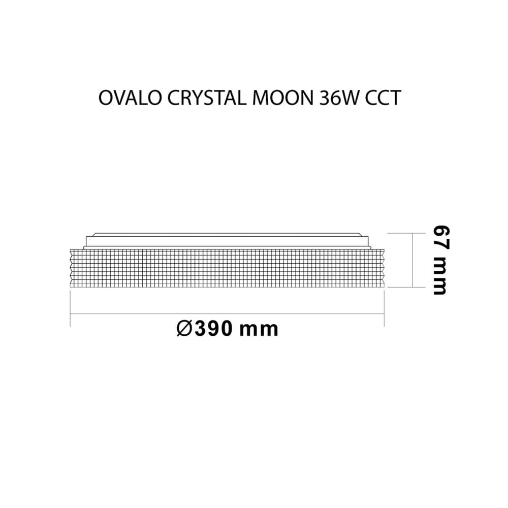 ไฟเพดาน LED SYLVANIA OVALO CRYSTAL MOON 15.35 นิ้ว 36 วัตต์ DAYLIGHT/COOL WHITE/WARM WHITE สีขาว