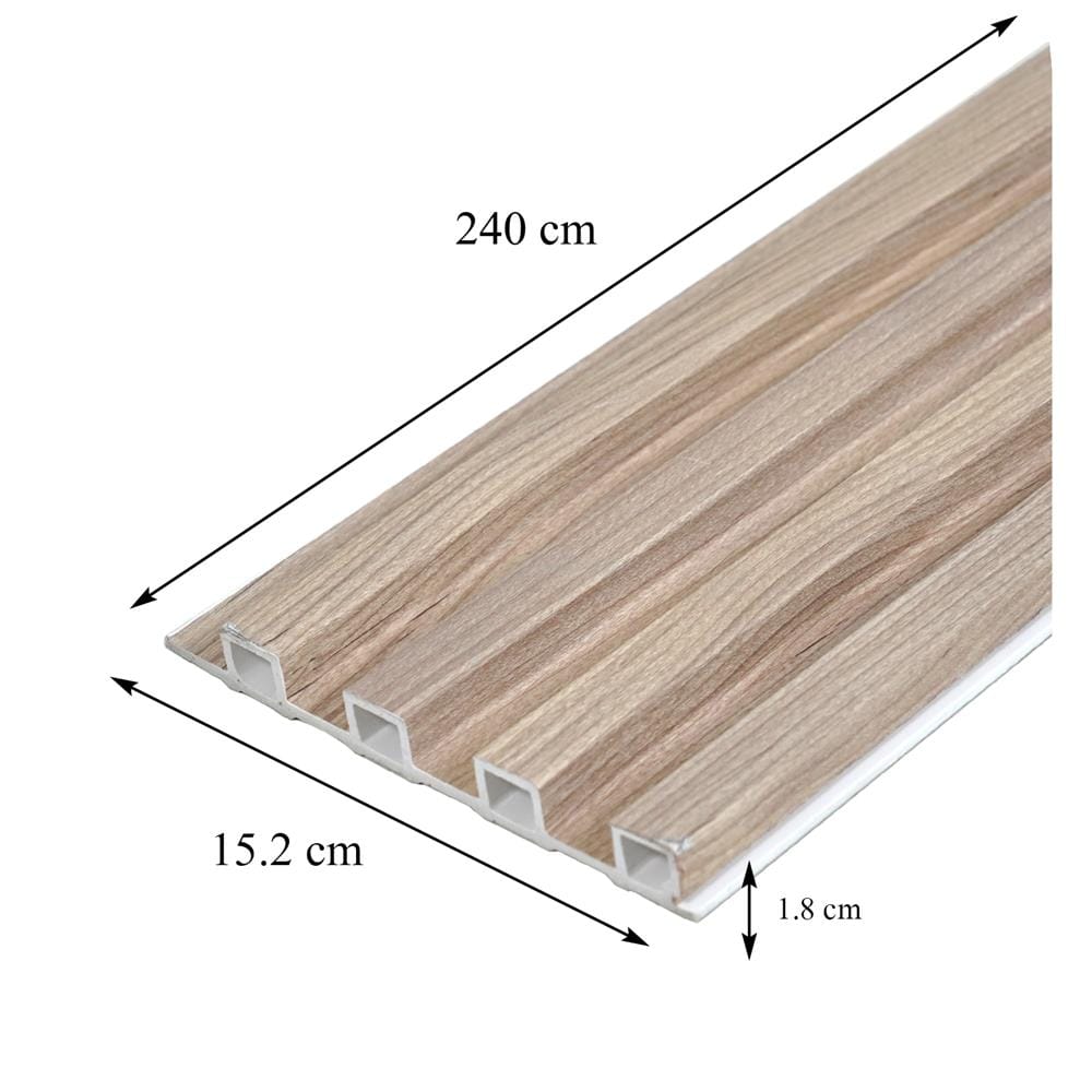 แผ่นผนัง PVC CROBERN PVC02 15.2X1.8X240 ซม. สีไวท์โอ๊ค