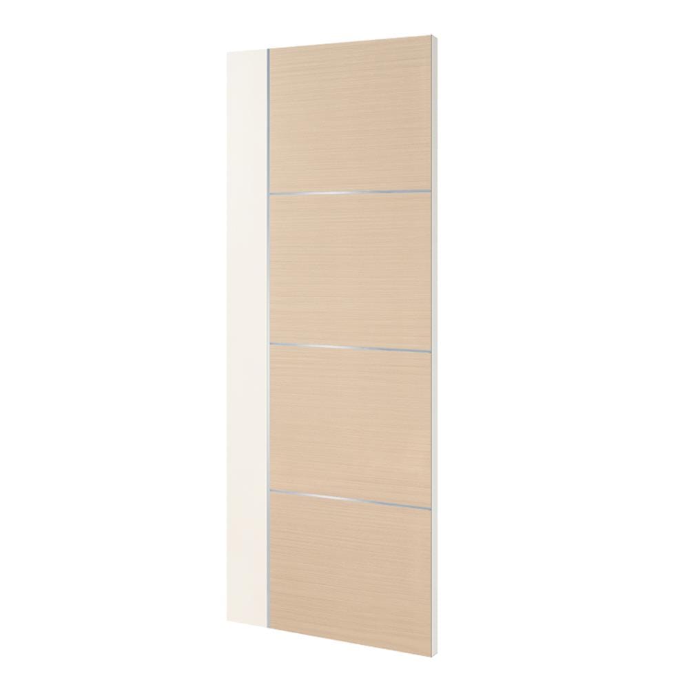 ประตูภายใน WPC ปิดผิว PVC ECO-DOOR WP4 80X200 ซม. สีครีม ทูโทน ไม่เจาะลูกบิด