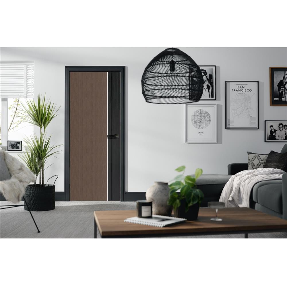 ประตูภายใน UPVC ECO-DOOR PX1 80x200 ซม. สีน้ำตาล ทูโทน ไม่เจาะลูกบิด