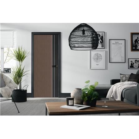 ประตูภายใน UPVC ECO-DOOR PX1 80x200 ซม. สีน้ำตาล ทูโทน ไม่เจาะลูกบิด_2