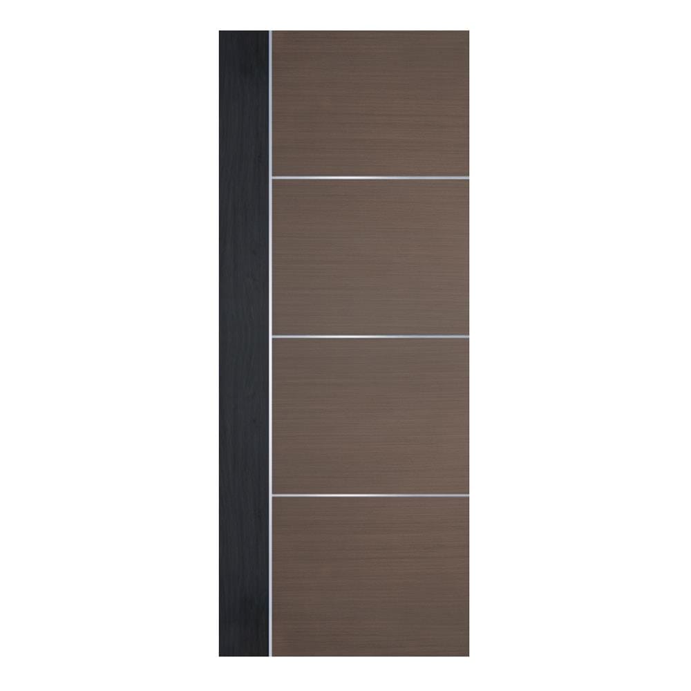 ประตูภายใน WPC ปิดผิว PVC ECO-DOOR WP3 80X200 ซม. สีน้ำตาล ทูโทน ไม่เจาะลูกบิด