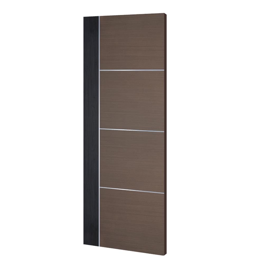 ประตูภายใน WPC ปิดผิว PVC ECO-DOOR WP3 80X200 ซม. สีน้ำตาล ทูโทน ไม่เจาะลูกบิด