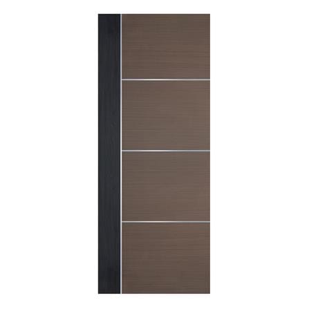 ประตูภายใน WPC ปิดผิว PVC ECO-DOOR WP3 80X200 ซม. สีน้ำตาล ทูโทน ไม่เจาะลูกบิด_0