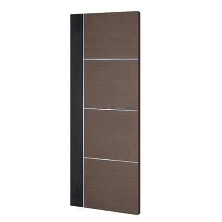ประตูภายใน WPC ปิดผิว PVC ECO-DOOR WP3 80X200 ซม. สีน้ำตาล ทูโทน ไม่เจาะลูกบิด_1