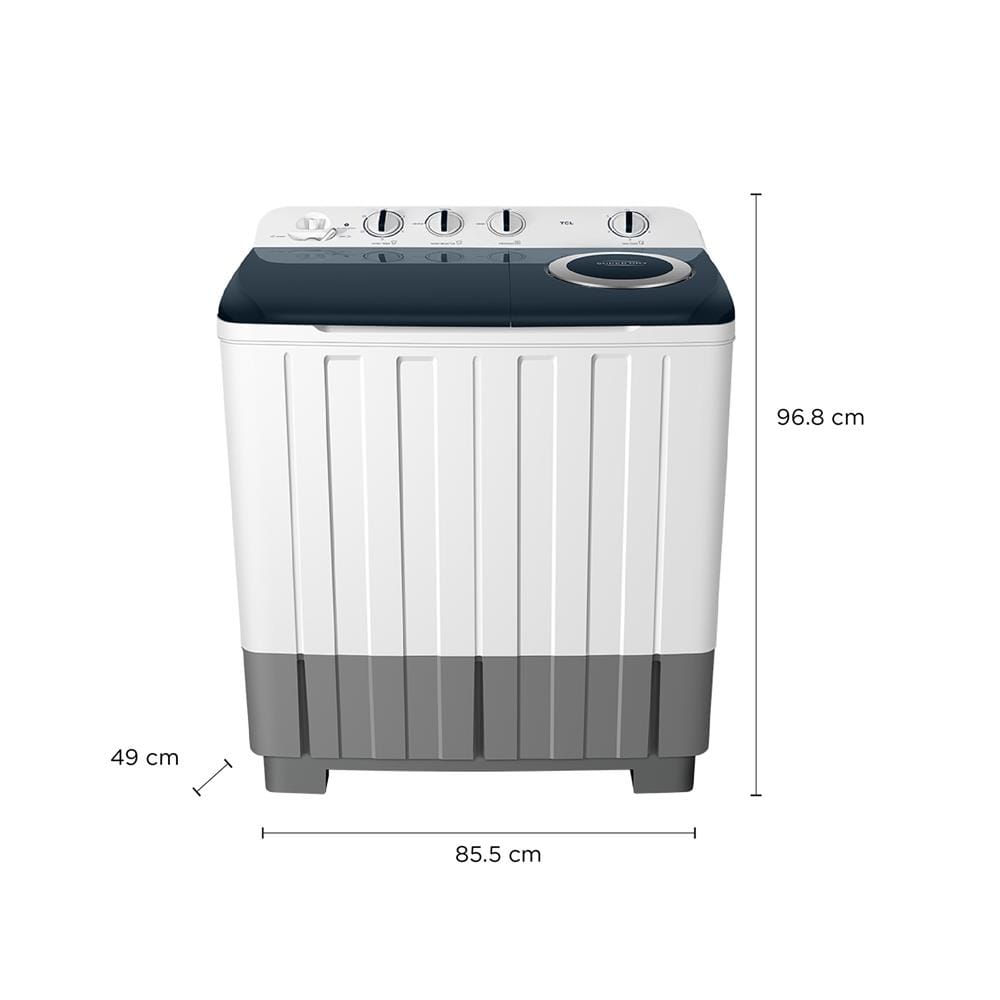 เครื่องซักผ้า 2 ถัง TCL WT109FTTG 10 กก. สีขาวเทา