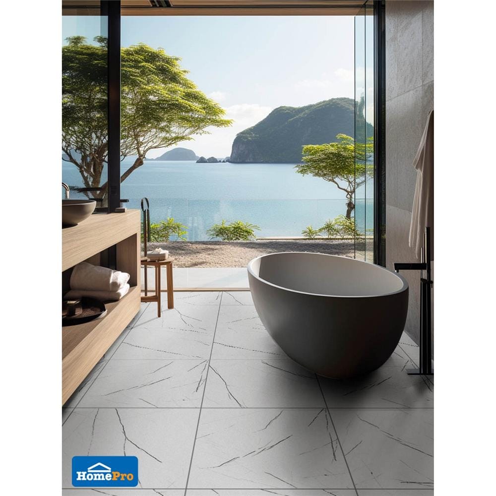 กระเบื้องพื้นพอร์ซเลน 60x60 ซม. CERGRES เอวีร่า ขาว A 1.44 ตร.ม.