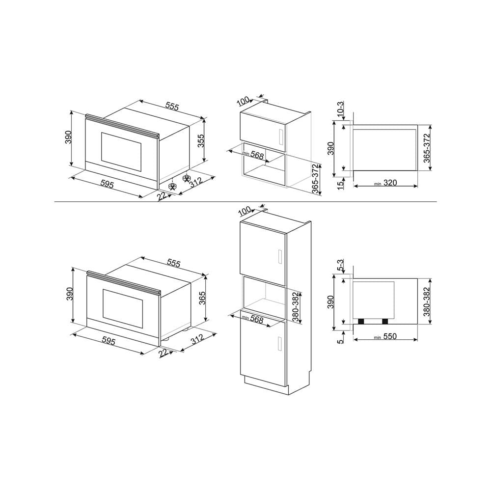 ไมโครเวฟฝังดิจิตอล SMEG MP122B3