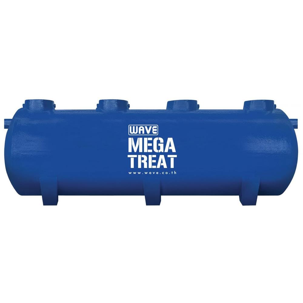 ถังบำบัดน้ำเสียไฟเบอร์กลาส ชนิดไร้อากาศทรงแคปซูล WAVE MEKA TANK WSN2010-10000 ลิตร สีน้ำเงิน