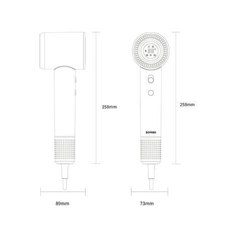ไดร์เป่าผม BOMIDI HD02 PEARL 1600 วัตต์ สีขาว_10