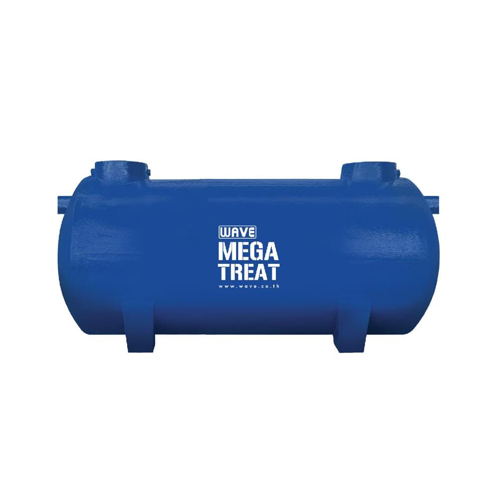 ถังบำบัดน้ำเสียไฟเบอร์กลาส ชนิดไร้อากาศทรงแคปซูล WAVE MEKA TANK WSN2015-15000 ลิตร สีน้ำเงิน