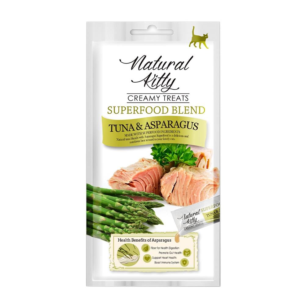 ขนมแมวเลีย NATURAL KITTY TUNA AND ASPARAGUS 12 ก. X 4 ซอง
