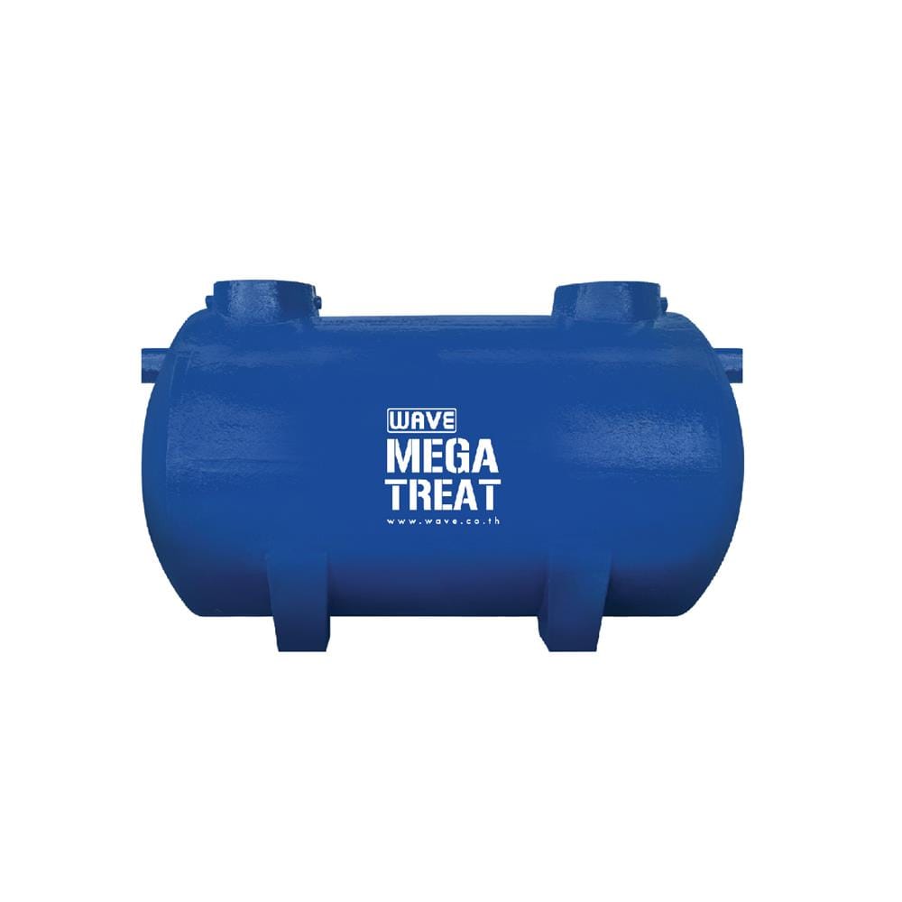 ถังบำบัดน้ำเสียไฟเบอร์กลาส ชนิดเติมอากาศทรงแคปซูล WAVE MEKA TANK WSA2010-10000 ลิตร สีน้ำเงิน