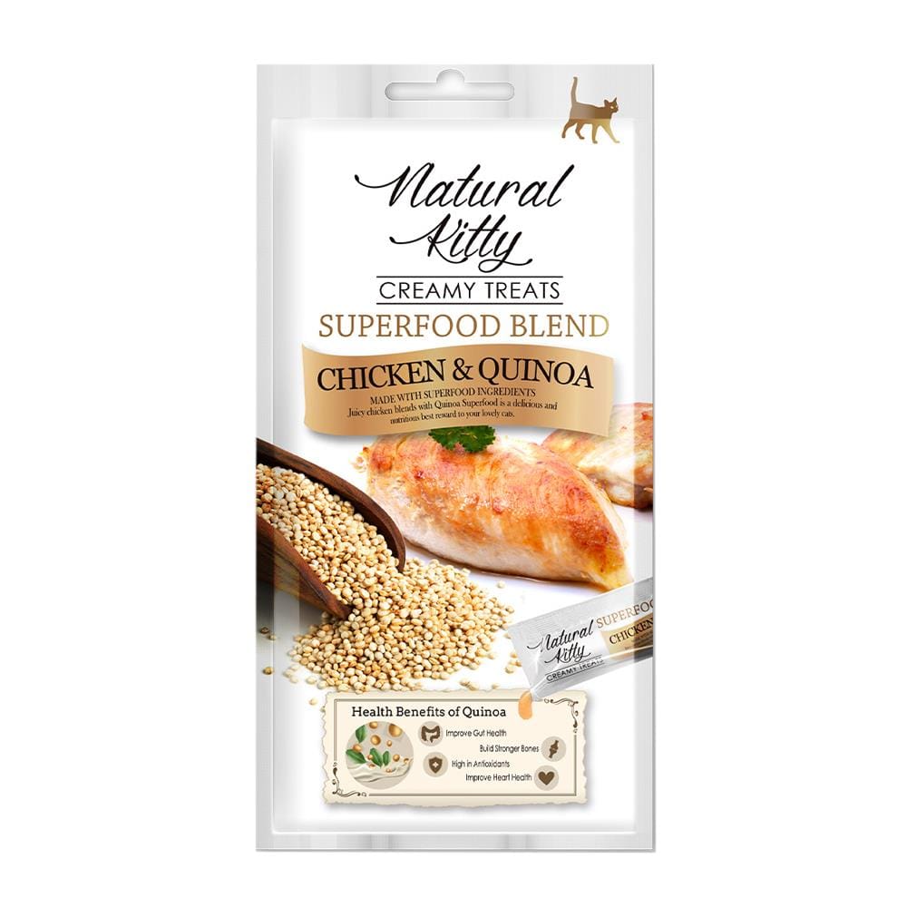 ขนมแมวเลีย NATURAL KITTY CHICKEN AND QUINOA 12 ก. X 4 ซอง