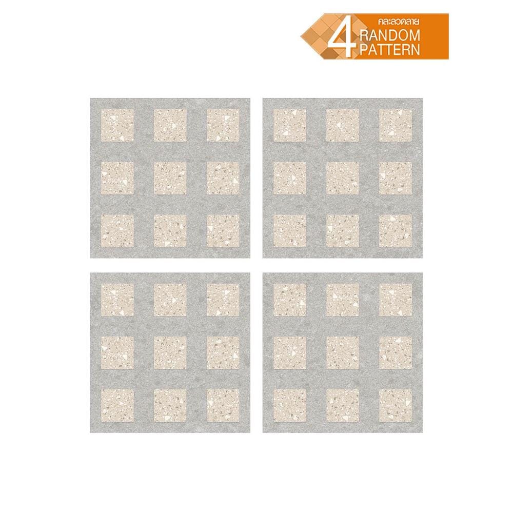 กระเบื้องพื้นพอร์ซเลน  40x40 ซม. TARA โมบี้ โบน A 0.96 ตร.ม.