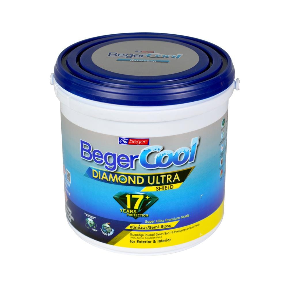 สีน้ำทาภายนอก BEGER COOL DIAMONDSHIELD 17 BASE B กึ่งเงา 1 แกลลอน