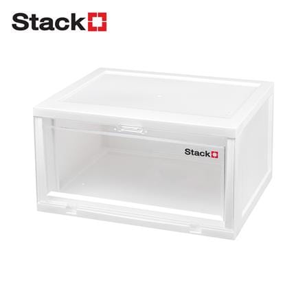 กล่องรองเท้า STACKO TOWER 35x28x19 ซม. สีขาว/ใส_1