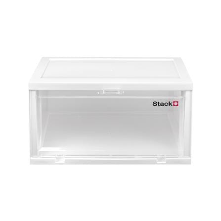 กล่องรองเท้า STACKO TOWER 35x28x19 ซม. สีขาว/ใส_2