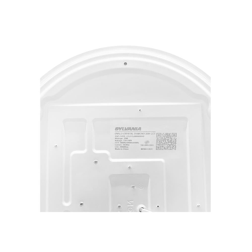 ไฟเพดาน LED OVALO CRYSTAL DIAMOND 15.55 นิ้ว 36 วัตต์ DAYLIGHT/COOL WHITE/WARM WHITE  สีขาว