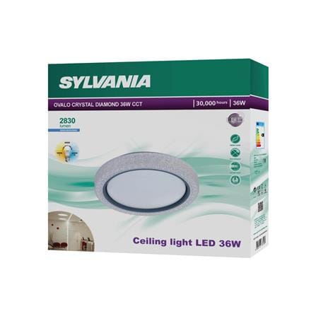 ไฟเพดาน LED OVALO CRYSTAL DIAMOND 15.55 นิ้ว 36 วัตต์ DAYLIGHT/COOL WHITE/WARM WHITE  สีขาว_4