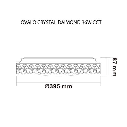ไฟเพดาน LED OVALO CRYSTAL DIAMOND 15.55 นิ้ว 36 วัตต์ DAYLIGHT/COOL WHITE/WARM WHITE  สีขาว_6