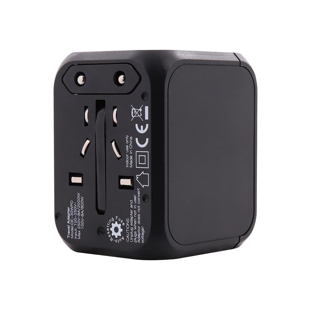 ปลั๊กแปลง 4 IN 1 UNIVERSAL 2 USB 1 TYPE C TOSHINIO DE-30WPD สีดำ