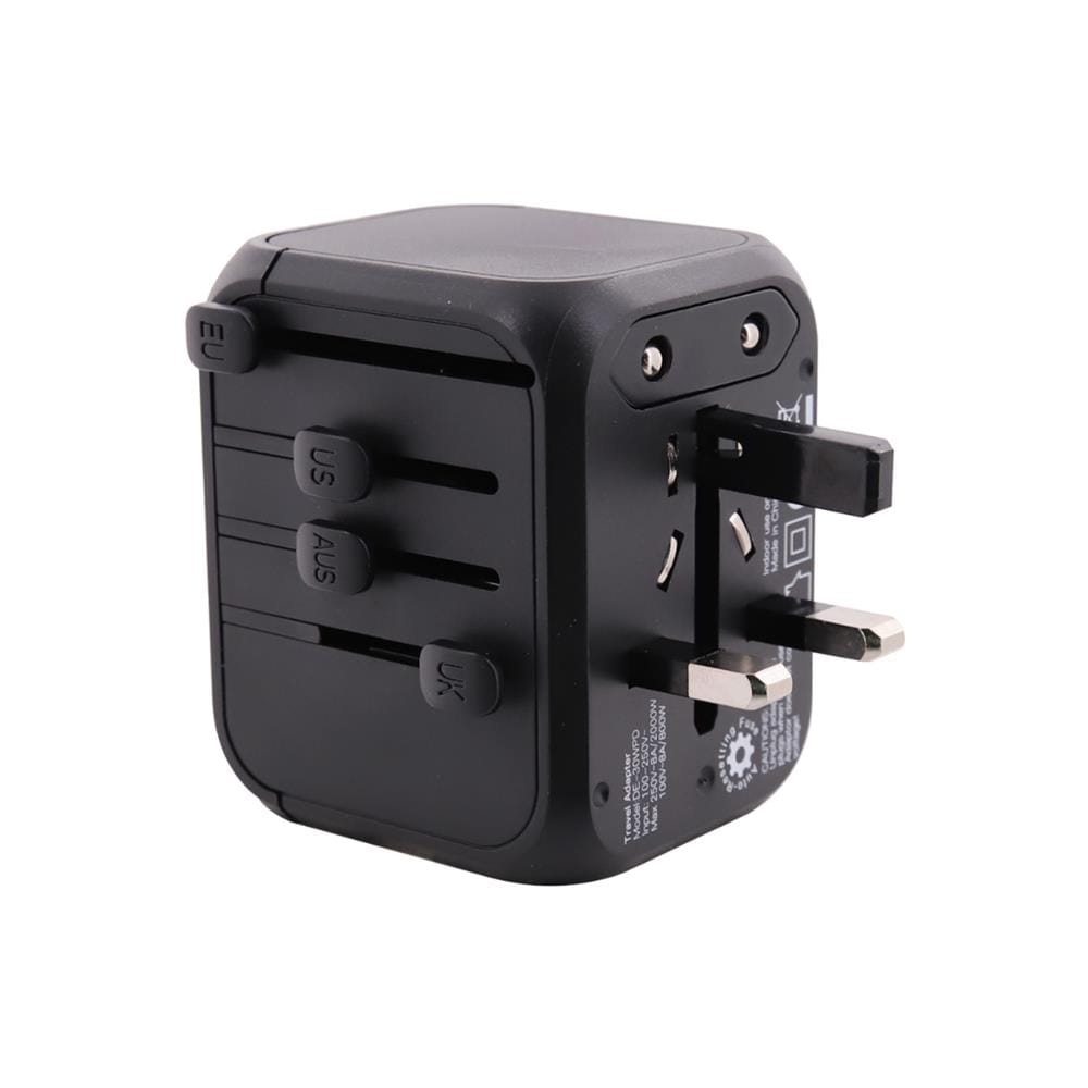 ปลั๊กแปลง 4 IN 1 UNIVERSAL 2 USB 1 TYPE C TOSHINIO DE-30WPD สีดำ