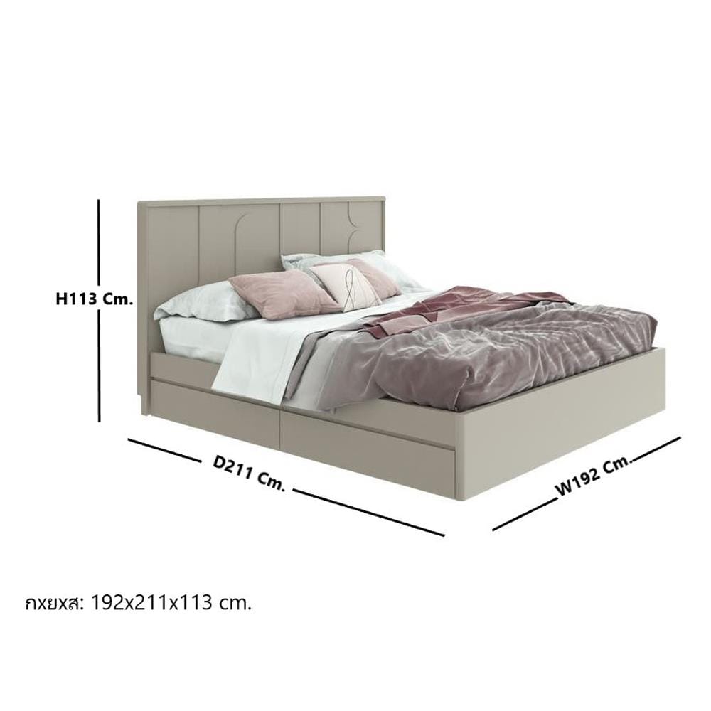 ชุดห้องนอน 6 ฟุต SB FURNITURE LAVIQUE 59060072 สี PASTELA CREAM
