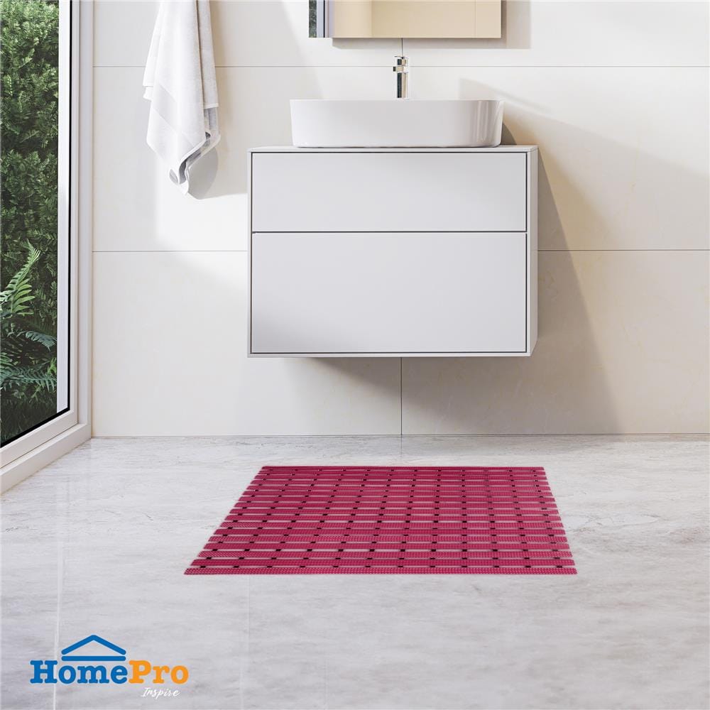 แผ่นกันลื่น HOME LIVING STYLE CRYSTAL 61x61 ซม. สีแดง
