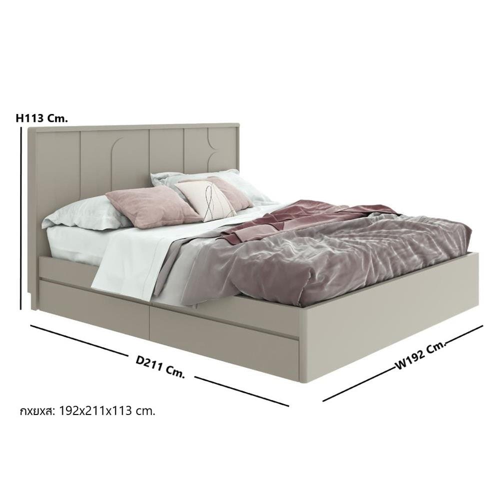 ชุดห้องนอน 6 ฟุต SB FURNITURE LAVIQUE 59060070 สี PASTELA CREAM
