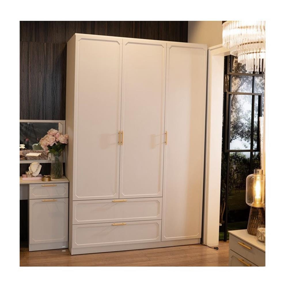 ตู้เสื้อผ้า 3 บานเปิด SB FURNITURE QUINN 19228847 150 ซม. สี MAGIC GREY