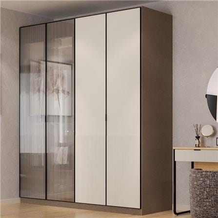 ตู้เสื้อผ้า 4 บานเปิด SB FURNITURE WHIZ 19228156 200 ซม. สี MAGIC GREY_5