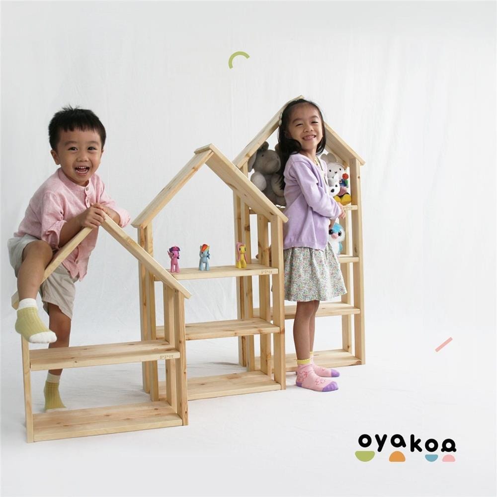 ชั้นวางของโล่งสำหรับเด็ก 4 ชั้น OYAKOO ELLA THE HOUSE 46 ซม. สีไม้