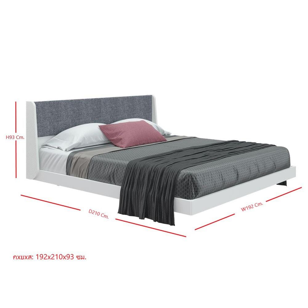 เตียง 6 ฟุต SB FURNITURE KEITH 19227834 สีขาว