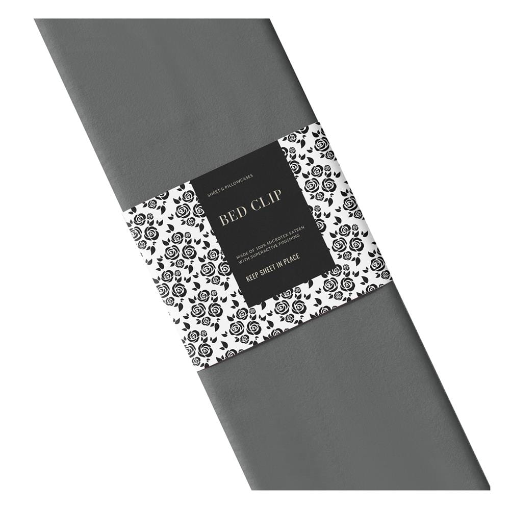 ผ้าปูที่นอน 7 ฟุต BED CLIP MICROTEX สี DARK GREY