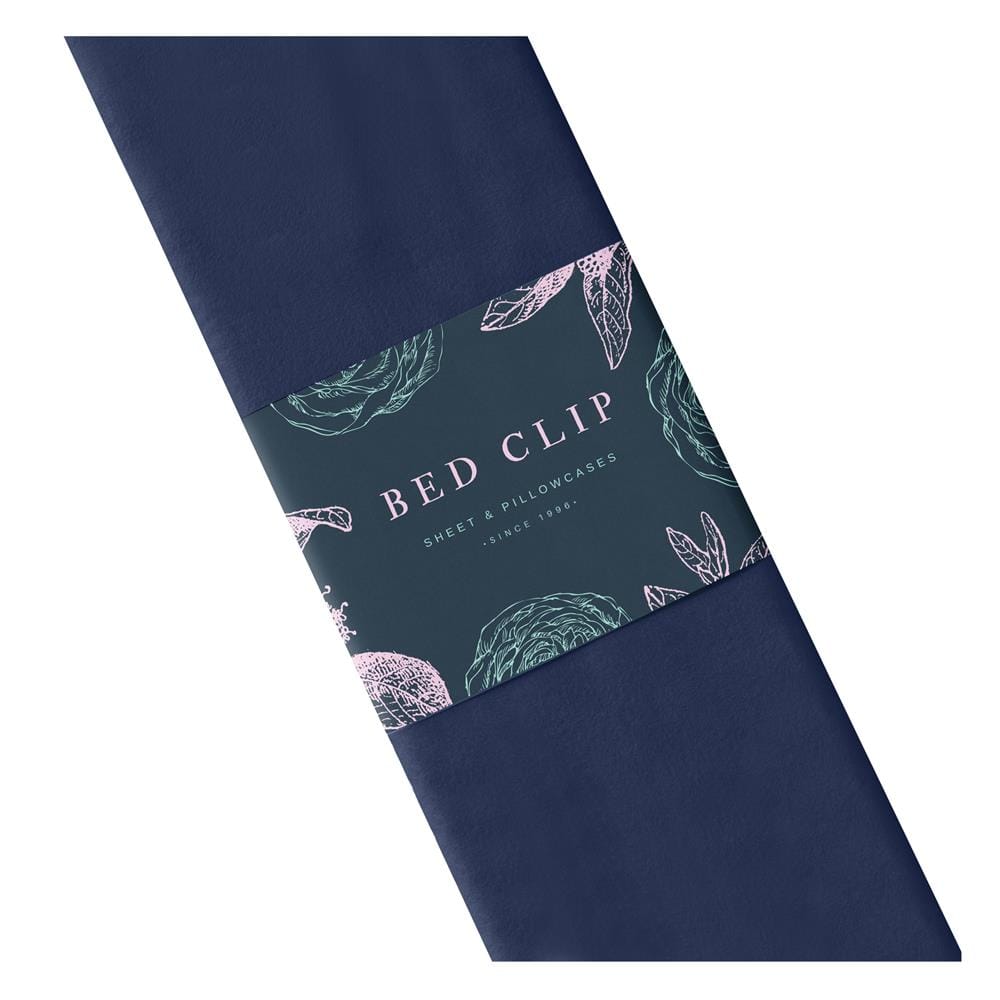 ผ้าปูที่นอน 7 ฟุต BED CLIP MICROTEX สี NAVY