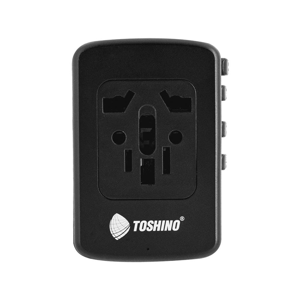 ปลั๊กแปลง 4 IN 1 UNIVERSAL 2 USB 1 TYPE C TOSHINO DE-65WGAN สีดำ