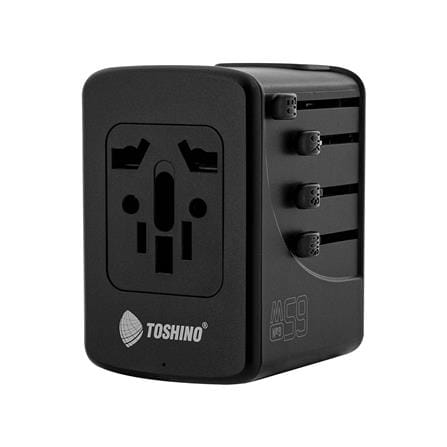 ปลั๊กแปลง 4 IN 1 UNIVERSAL 2 USB 1 TYPE C TOSHINO DE-65WGAN สีดำ_1