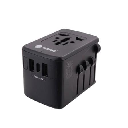 ปลั๊กแปลง 4 IN 1 UNIVERSAL 2 USB 1 TYPE C TOSHINO DE-65WGAN สีดำ_2