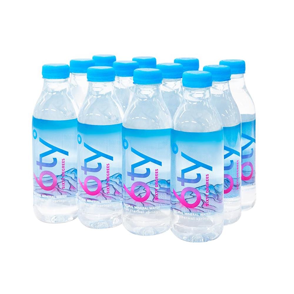 น้ำแร่ธรรมชาติ ซิกตี้ ดีกรี 350 มล. (แพ็ก 12 ขวด)