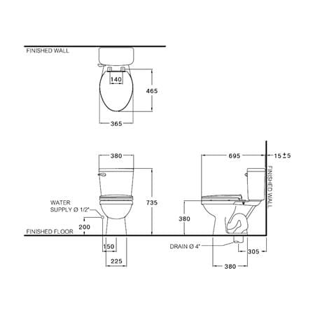 สุขภัณฑ์ 2 ชิ้น COTTO C13970 6 ลิตร สีขาว_1