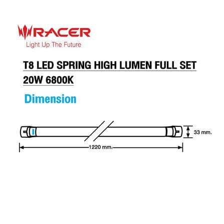 ชุดรางนีออน LED RACER T8 SPRING FULL SET HIGH LUMEN 20 วัตต์ DAYLIGHT_5