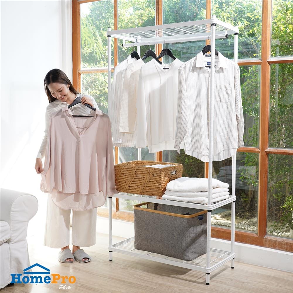 ตู้เสื้อผ้าราวแขวน PLIM LINEAR WR90-1-180 สีขาว