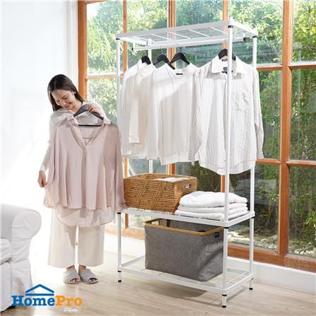 ตู้เสื้อผ้าราวแขวน PLIM LINEAR WR90-1-180 สีขาว_5