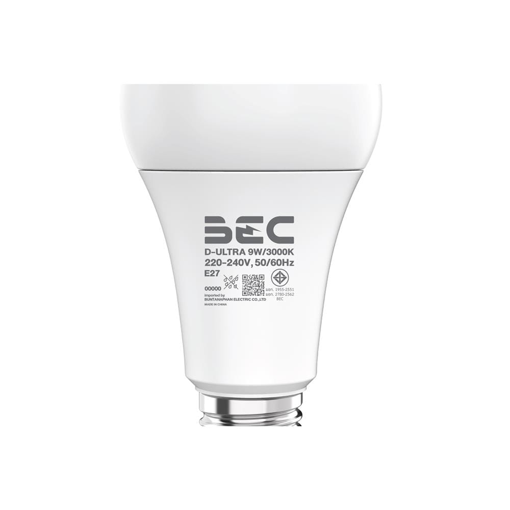 หลอด LED BEC 9 วัตต์ WARM WHITE E27