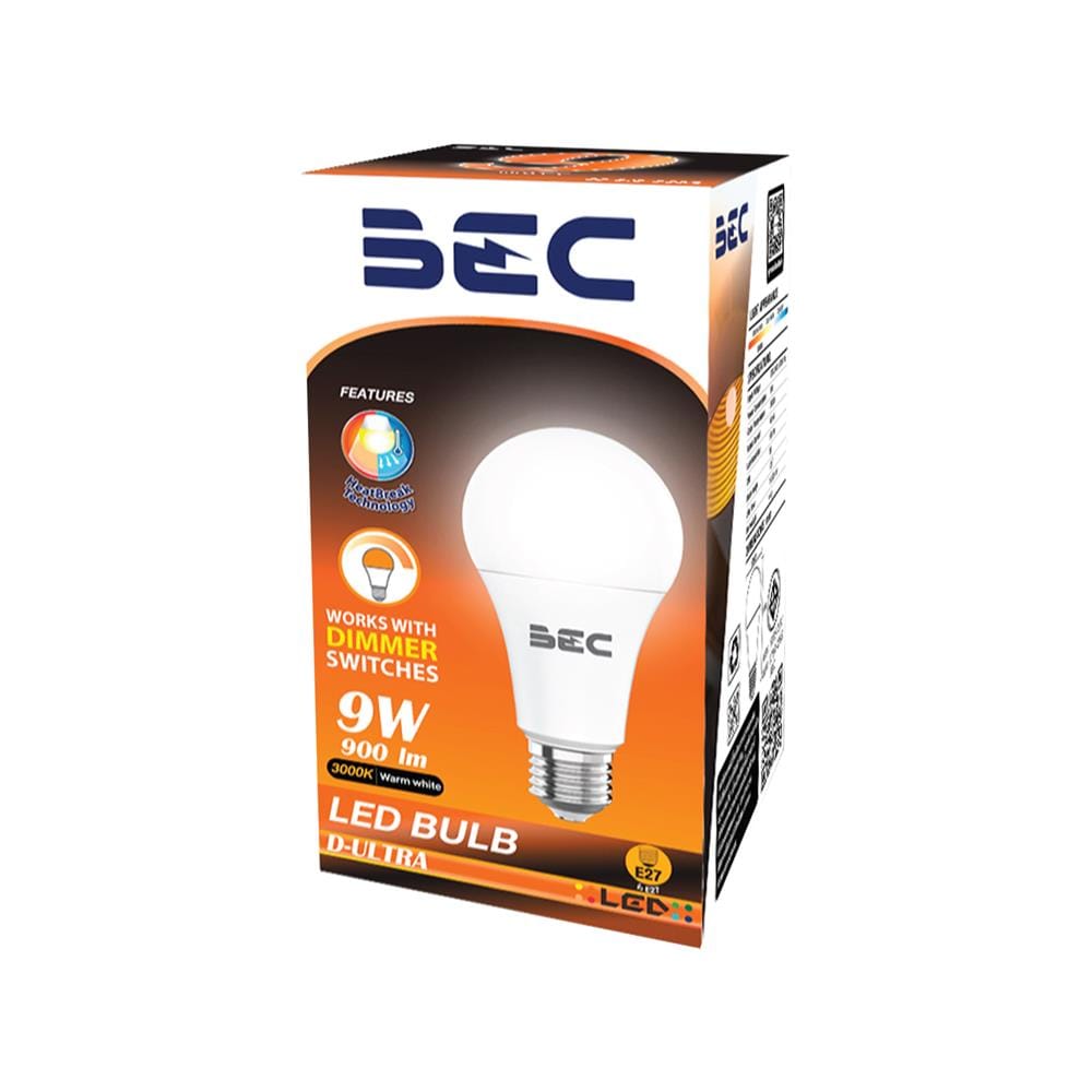 หลอด LED BEC 9 วัตต์ WARM WHITE E27