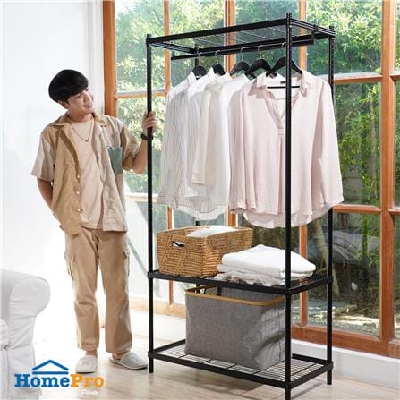 ตู้เสื้อผ้าราวแขวน PLIM LINEAR WR90-1-180 สีดำ_5