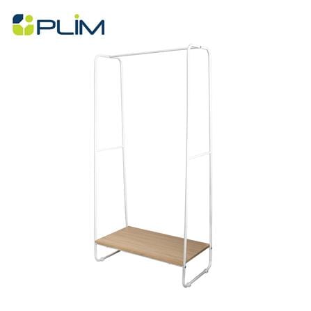 ราวแขวนผ้าชั้นวางไม้ 1 ชั้น PLIM 79x40x150 ซม. สีขาว_0