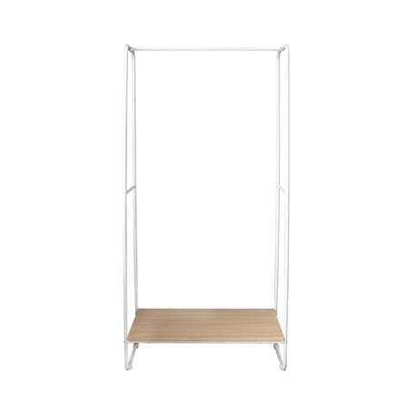 ราวแขวนผ้าชั้นวางไม้ 1 ชั้น PLIM 79x40x150 ซม. สีขาว_1